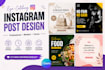 design classy instagram posts, flyers and branding graphics