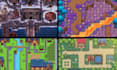 do pixel art tileset, 2d top down,pixel tilemap, indie game assets, rpg game map