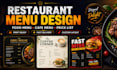 create restaurant menu design, food menu, and cafe menu