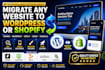 migrate host framer claude replit manus ai odoo website to wordpress shopify vps