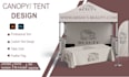 design modern canopy tent, feather flag and  back drop