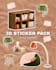 create a custom 3d digital stickers in scrapbook style