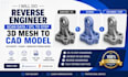 do reverse engineer scan data stl to step 3d mesh to cad model