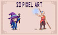 create 8 bit 16 bit pixel art animation sprite sheet