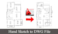 convert PDF, sketch, image to autocad drawing