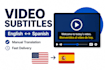 translate and subtitle your english videos into spanish