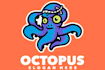 design octopus water style mascot logo design