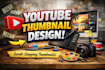 make scroll stopping youtube thumbnail design for you