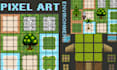 pixel art environment, tileset, background, scene with parallax and animation