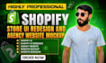 do shopify store UI redesign and agency website mockup