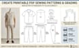 create printable PDF sewing patterns and pattern grading for clothing garments