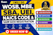 do wosb, mbe, sba, uei, naics code and sam gov registration