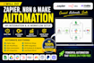 do zapier, n8n and make automation, API integration and ai workflow setup