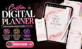 design canva esty digital planner, digital journal, and hyperlinked planner