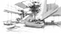 draw ink illustrations, sketch drawing architecture