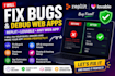 develop and fix bugs in replit lovable bolt vibe coded web apps