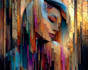 create modern digital abstract art for wall decor