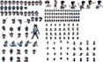 draw animated pixel art characters, pokemon trainer sprite, video game sprites