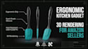 design ergonomic kitchen gadget with 3d rendering for amazon sellers