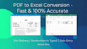 convert PDF to excel word and CSV with 100 percent accuracy in 24 hours