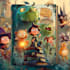 create a modern cartoon book cover design