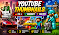 create eye catching gta 5 minecraft and youtube thumbnails