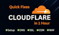 setup cloudflare, cdn, ssl , fix any existing problem