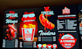 design a digital menu board, restaurant menu, tv screen menu