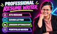 create ats optimized resume, cover letter, linkedin and portfolio review