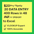 do data entry, PDF to excel, vlookup, web research in 24hrs