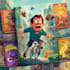 design a vibrant illustrated cartoon book cover
