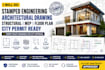 do stamped engineering architectural drawing, structural mep and city permit