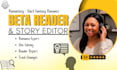 beta read your romantasy novel with development editing feedback