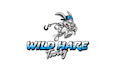 make cartoon tow company logo with a wild hare rowing