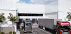 construct logistic industrial space,3d warehouse facility layout,parking render