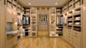 do realistic 3d rendering kitchen cabinet, walk in closet with detailed drawing