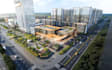 revamp 3d mixed use space, residential complex design, high rise building render