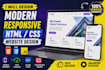 build websites and landing pages using HTML CSS javascript