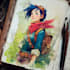 make custom whimsical watercolor portrait