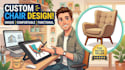 create high quality 3d models of table, chair in autocad