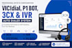 do vicidial p1 bot 3cx and IVR autodialer system