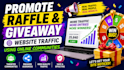 promote raffle website traffic, giveaway website using online communities
