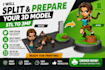 convert stl to 3mf, split 3d models, and add color professionally