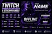 design custom twitch overlay, offline screen and stream panel