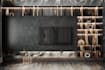 design a modern TV wall, feature wall with realistic 3d renderings