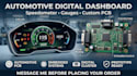 design car dashboard digital cluster, speedometer and gauge pcb