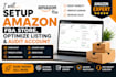 setup amazon fba store optimize listing seo and audit account