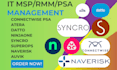 setup rmm psa AWS datto ninjaone syncro connectwise psa atera superops naverisk