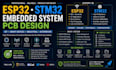 design esp32 stm32 embedded system pcb for iot and hardware products