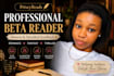 beta read your book and provide detailed feedback